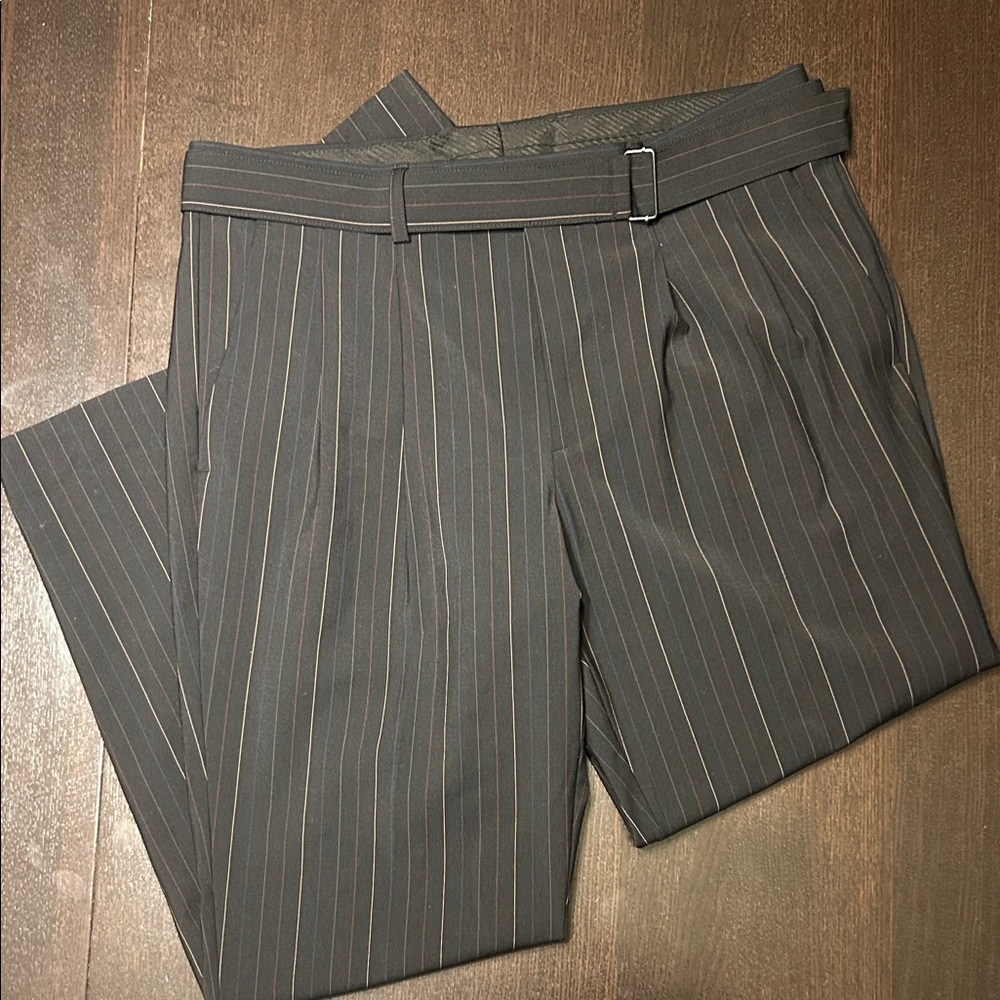 Men's Black Pinstripe Pants - Picture 4 of 4